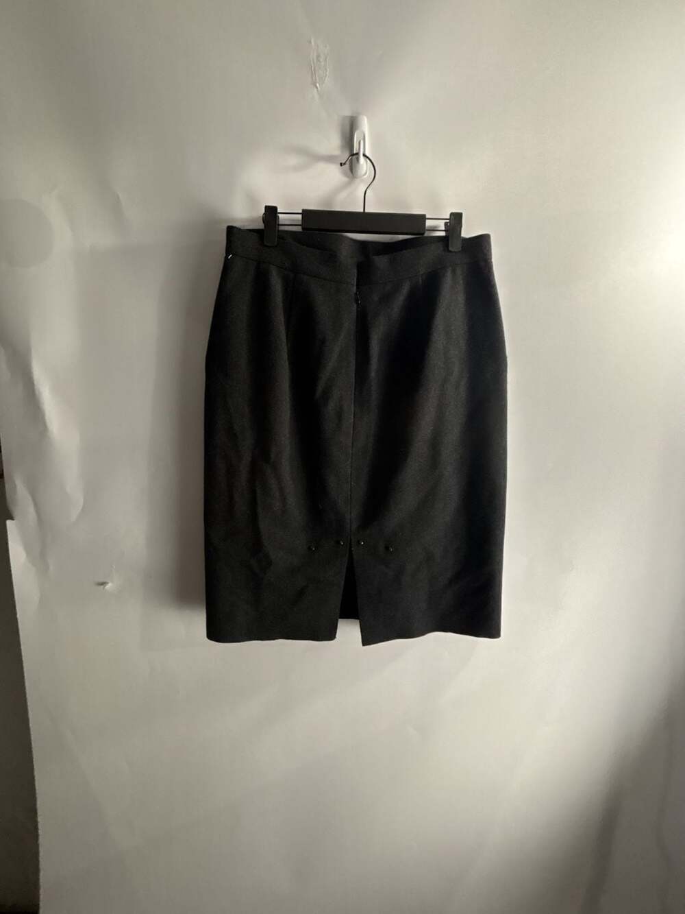 Per Se Charcoal Gray Wool Blend Pencil Skirt with Studded Detail - Picture 4 of 7